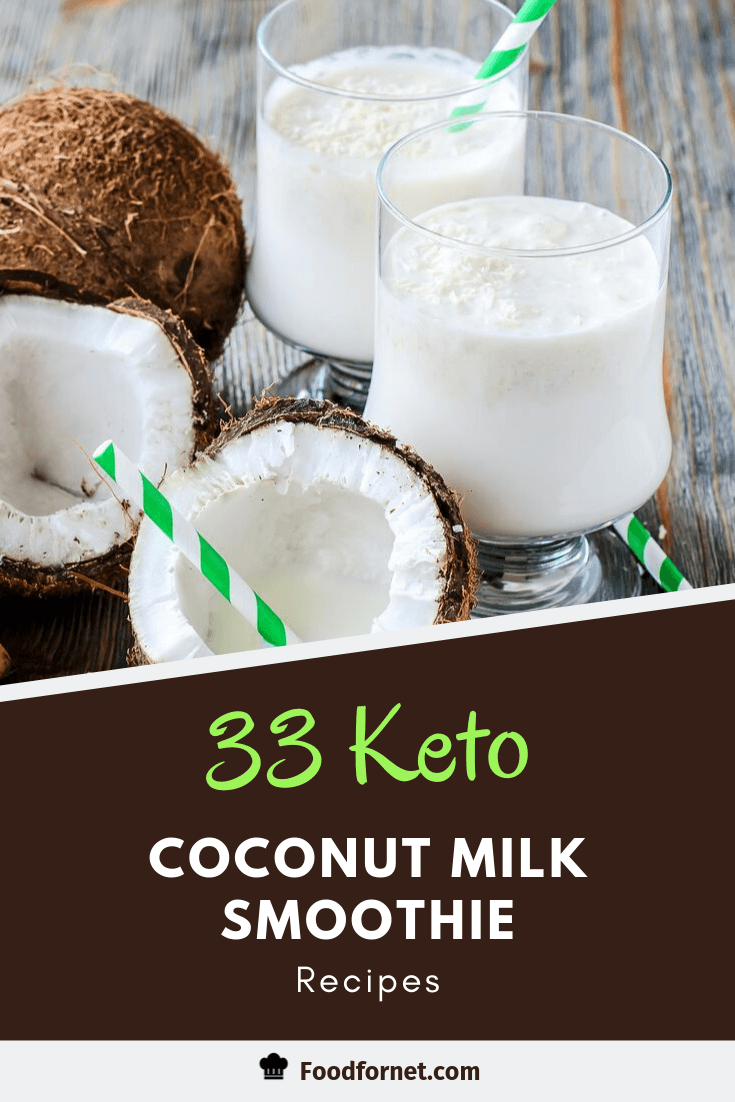 raw whole coconuts with split coconuts and keto-friendly coconut milk in a glass