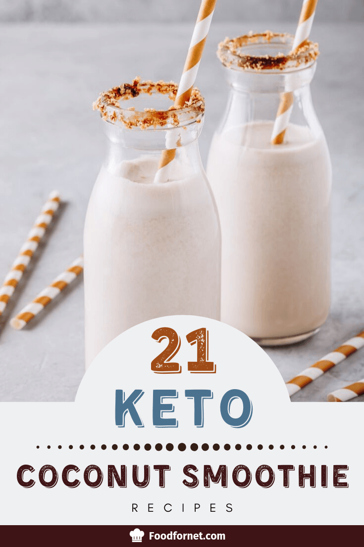 old fashioned milk jar with candy rim filled with keto coconut milk smoothie