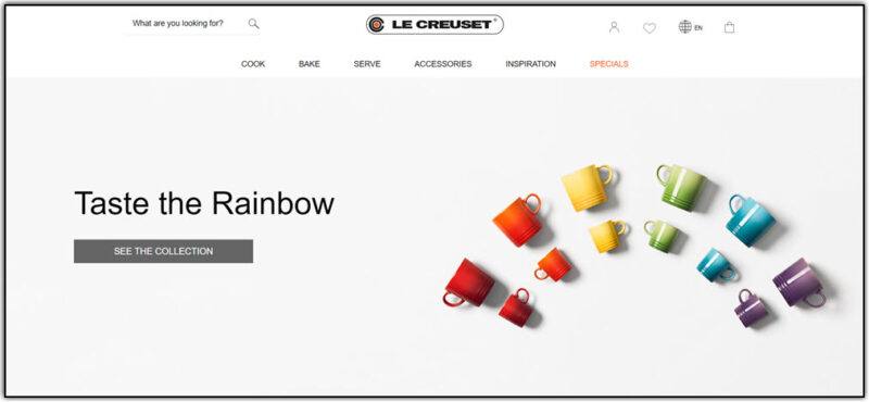 la creuset home page screen shot