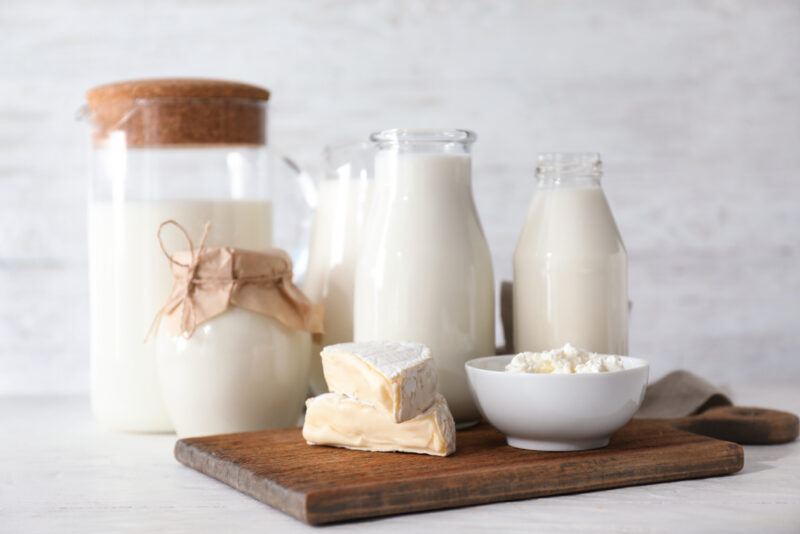 low fat dairy products such as milk, yogurt, cheese