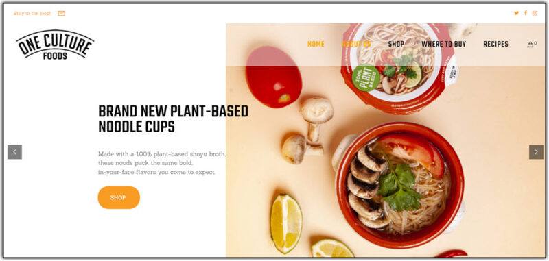 one culture foods home page screenshot