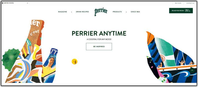 perrier home page screenshot