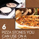 Pizza and a stone on a grill to represent pizza stones you can use on a bbq grill.