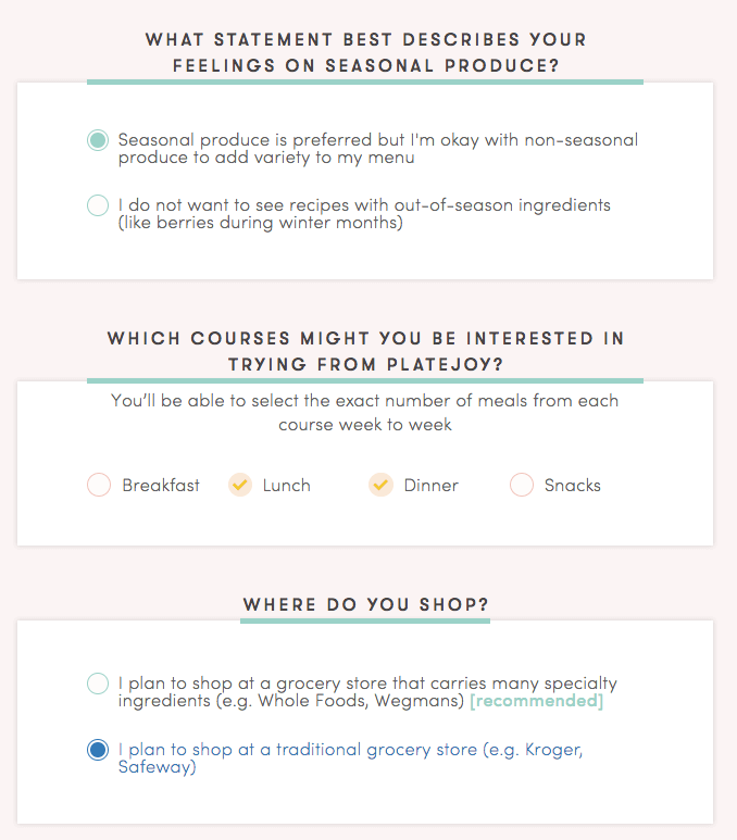 more questions platejoy asks before you sign up