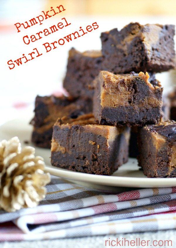 Pumpkin Caramel Swirl Brownies