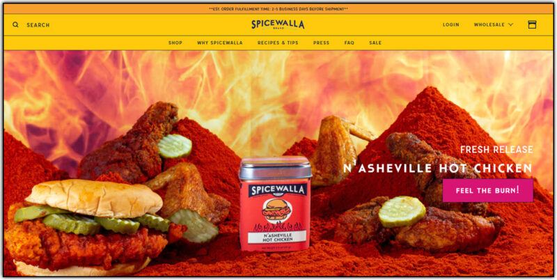 spicewalla home page screenshot