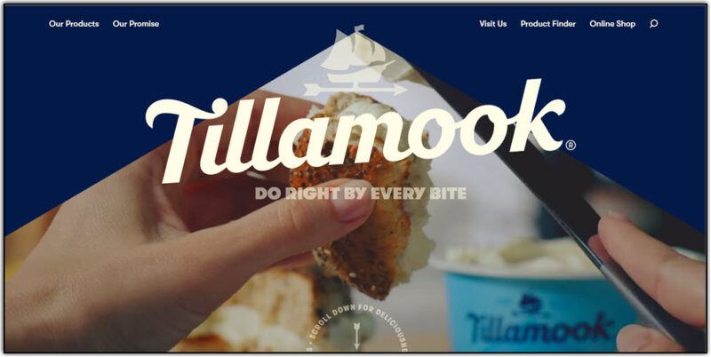 tillamook home page screen shot