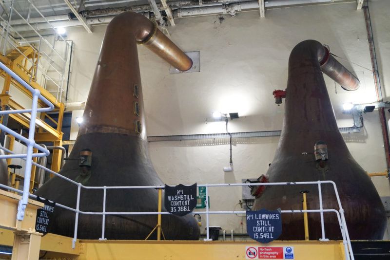 two rustic Bunnahabhain copper stills