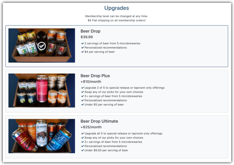 upgrade beer drop membership plus vs ultimate