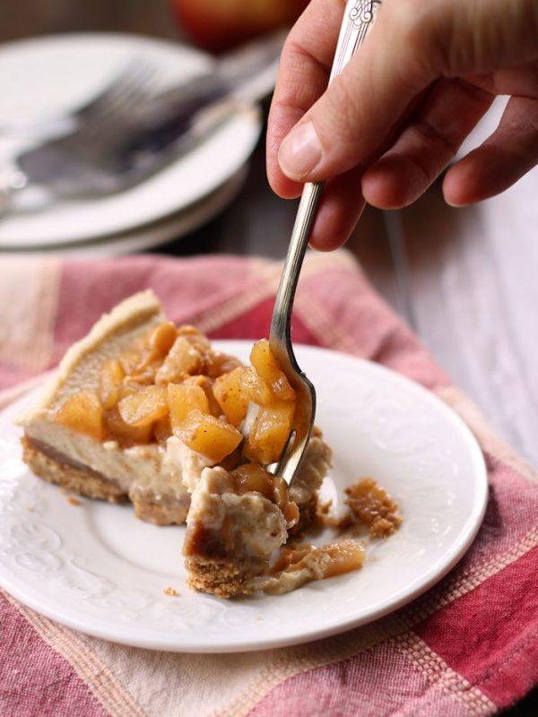 Caramel Apple Vegan No-Bake Cheesecake