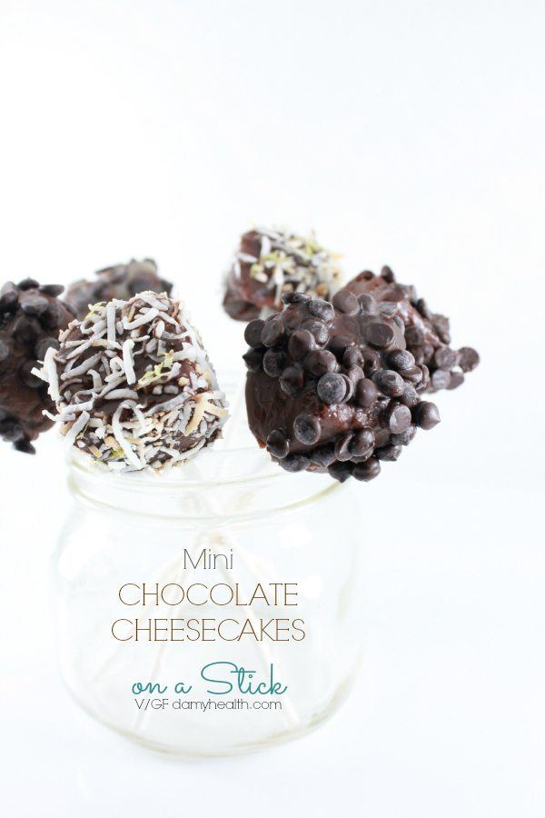 Mini Chocolate Cheesecakes on a Stick