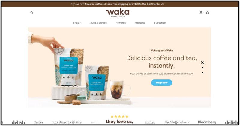 waka home page screenshot 