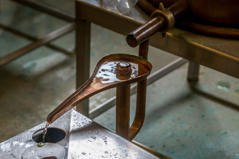 whiskey being distilled