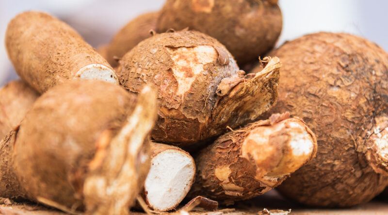 a closeup image of a pile of yams