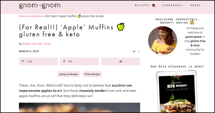 ‘Apple’ Muffins | Food For Net Website screenshot from Gnom-Gnom